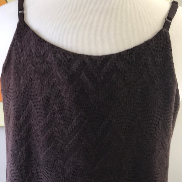 Le Chateau Brown lace v-neck tank top size XL - Picture 6 of 9